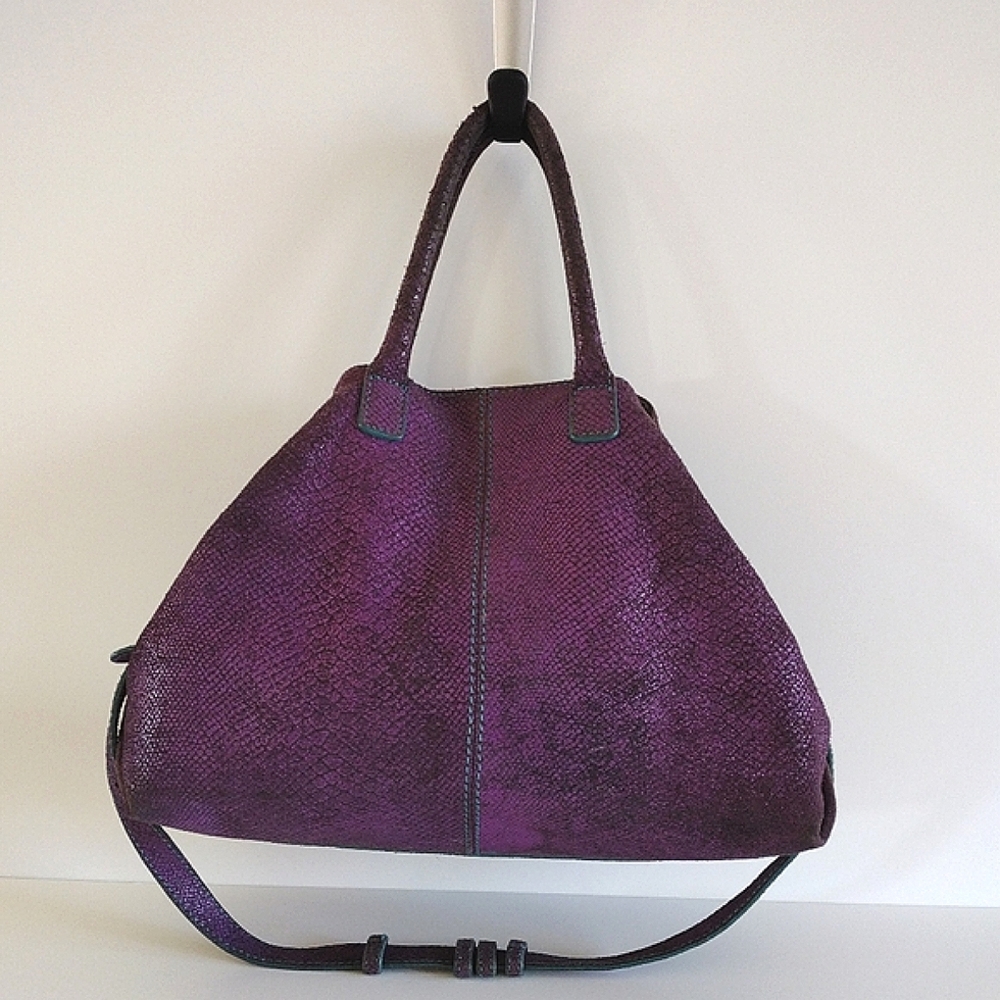 Liebeskind Berlin Metallic Purple Leather Convertible Bag Large - Picture 4 of 16